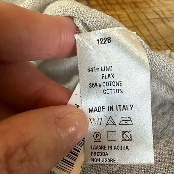 GIORGETTI Women's Italian Sheer Knit Drop Sleeve Pullover Sweater Gray Size 44 - Picture 6 of 7